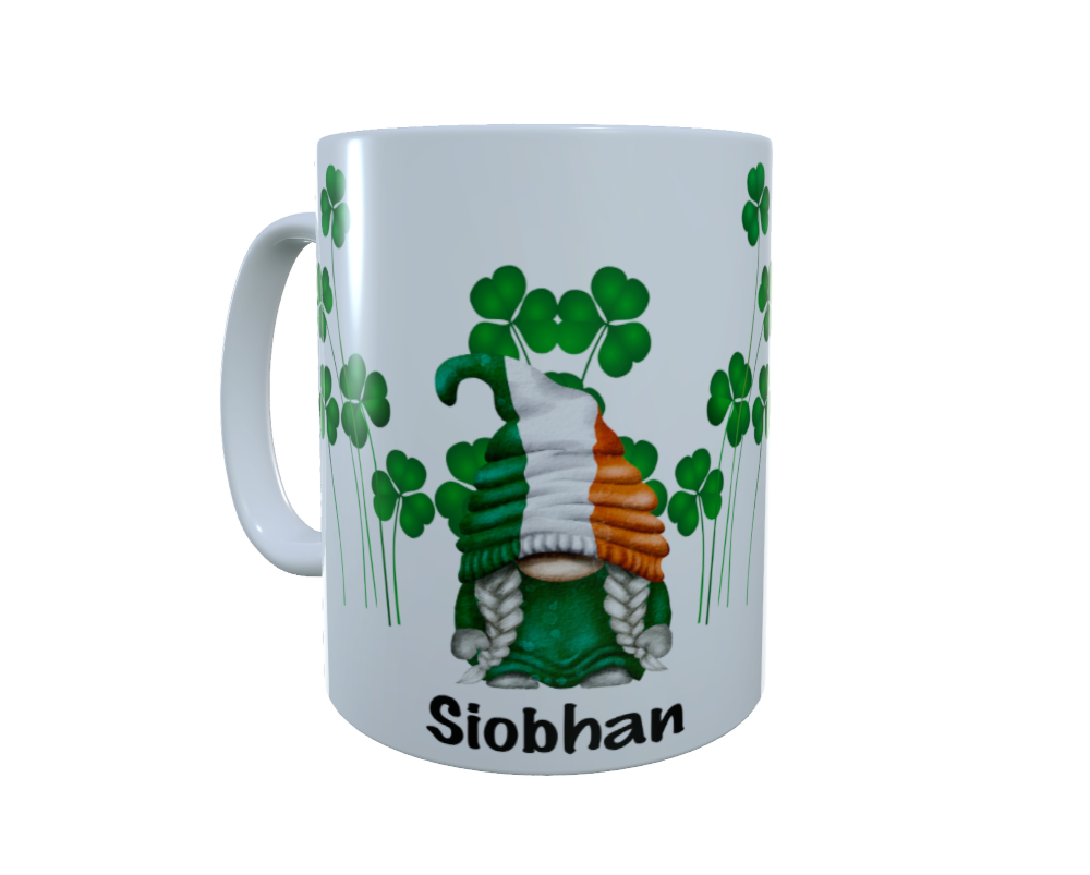 Patriotic Gnome Ceramic Mug, Irish Gnome, Gonk Coffee Mug